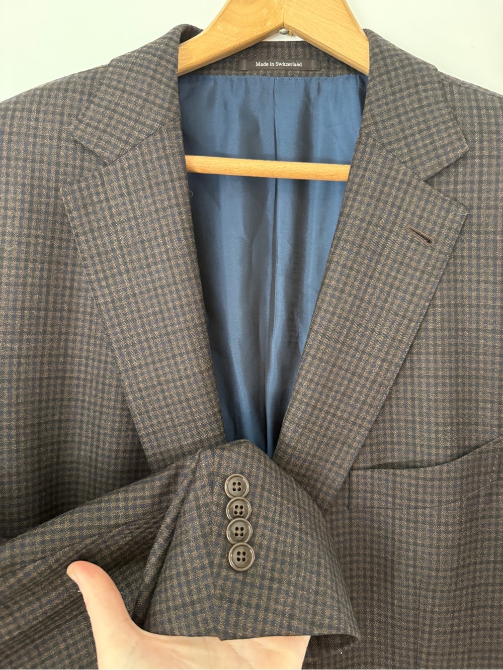 Ermenegildo Zegna Mila Wool Plaid Sport Coat Blazer 58R/US 48R Switzerland Brown - Picture 5 of 16